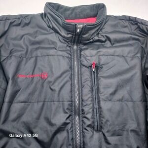 Free Country Mens Puffer Jacket Black Full Zip Quilted Insulated XX Large